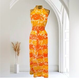 Jessica Simpson Vibrant Orange Floral Maxi Dress